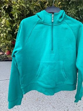 NWT Women’s Teal Half-Zip Hoodie Sweater size XL
